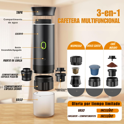 Cafetera Portátil Inteligente 3 en 1